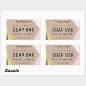 Geometrisches Patchwork Handmade Soap Labels Rechteckiger Aufkleber (Blatt)