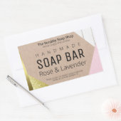 Geometrisches Patchwork Handmade Soap Labels Rechteckiger Aufkleber (Umschlag)