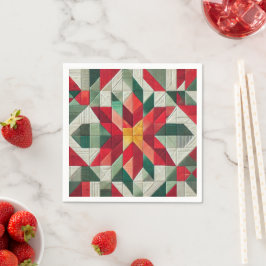Geometrisches Patchwork Poinsettia Decoupage Napki Serviette