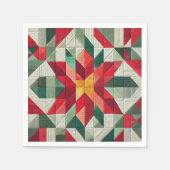 Geometrisches Patchwork Poinsettia Decoupage Napki Serviette (Vorderseite)