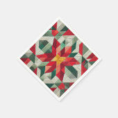 Geometrisches Patchwork Poinsettia Decoupage Napki Serviette (Ecke)