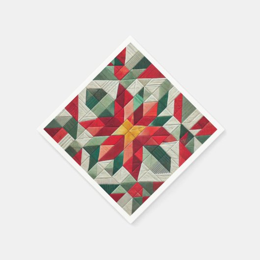 Geometrisches Patchwork Poinsettia Decoupage Napki Serviette (Ecke)