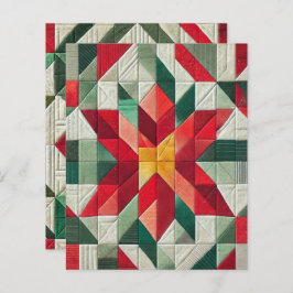 Geometrisches Patchwork Poinsettia Scrapbook Paper