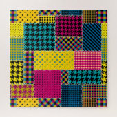 Geometrisches Patchwork: Rechteck - Nahtloser Hint Puzzle (Horizontal)