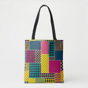 Geometrisches Patchwork: Rechteck - Nahtloser Hint Tasche