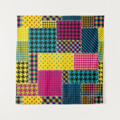 Geometrisches Patchwork: Rechteck - Nahtloser Hint Wandteppich (Vorderseite (Horizontal))