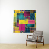 Geometrisches Patchwork: Rechteck - Nahtloser Hint Wandteppich (Beispiel (Horizontal))
