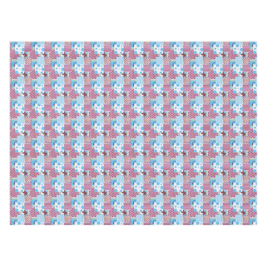 Geometrisches Patchwork Tischdecke (Vorderseite (Horizontal))