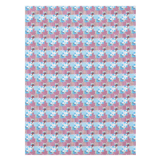 Geometrisches Patchwork Tischdecke (Vorderseite)