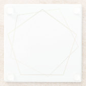 geometrisches Pentagon mit Goldeneffekt Glasuntersetzer (Rückseite)