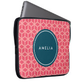 Geometrisches personalisiertes Monogramm Laptopschutzhülle (Vorne Rechts)