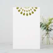 Geometrisches Petalmuster in Gold Briefpapier (Stehend Vorderseite)