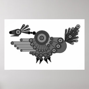 Geometrisches Pfauendesign Poster