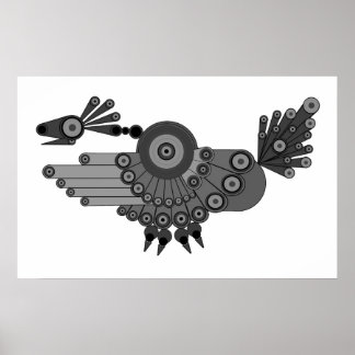 Geometrisches Pfauendesign Poster