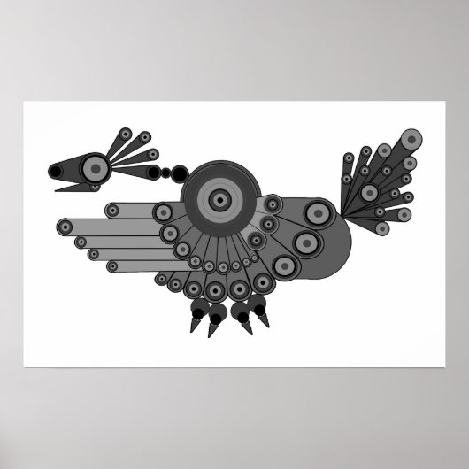 Geometrisches Pfauendesign Poster (Vorne)