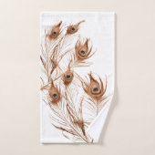 Geometrisches PfauenfederFeather unterstrichen mod Badhandtuch Set (Handtuch)