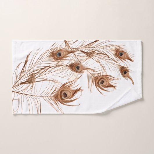 Geometrisches PfauenfederFeather unterstrichen mod Badhandtuch Set (Handtuch)