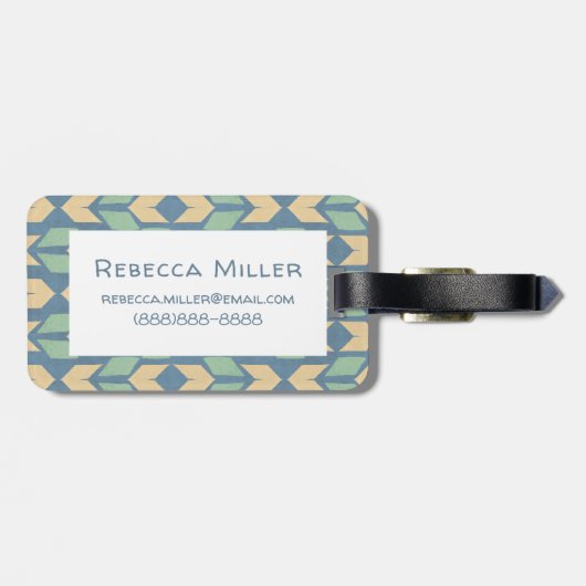 Geometrisches Pfeil-Muster Geo-Schritt-| im Freien Gepäckanhänger (Rückseite horizontal)