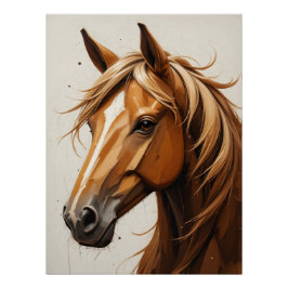 Geometrisches Pferdportrait Poster