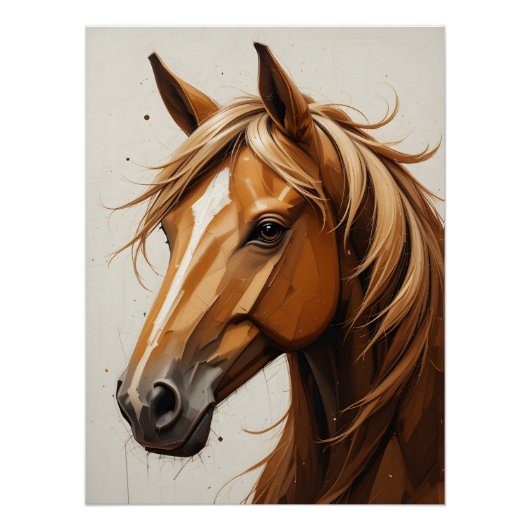 Geometrisches Pferdportrait Poster (Vorderseite)