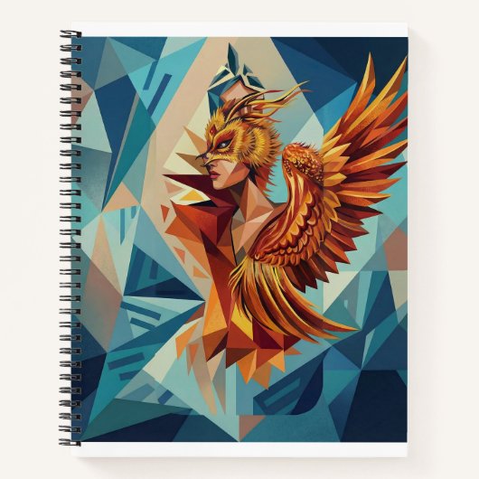 Geometrisches Phoenix-Kunstnotizbuch Notizblock (Vorderseite)
