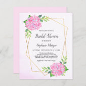 Geometrisches Pink Hydrangea Brautparty Budget (Vorne/Hinten)