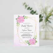 Geometrisches Pink Hydrangea Brautparty Budget (Stehend Vorderseite)