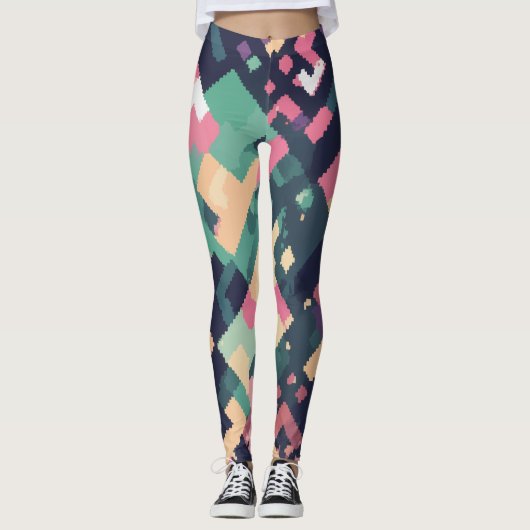 Geometrisches Pixel Leggings (Vorderseite)