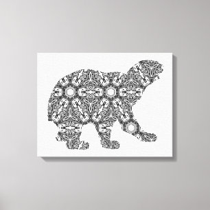 Geometrisches Polar Bären Art Aduloring Page Leinwanddruck