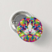 Geometrisches, prismatisches Design der Katze-Gesi Button (Vorne & Hinten)