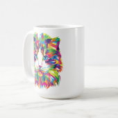 Geometrisches, prismatisches Design der Katze-Gesi Kaffeetasse (Vorderseite Links)