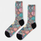 Geometrisches Prismenmuster Socken (Linkes Detail)