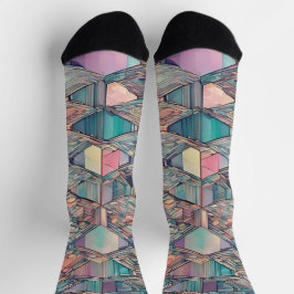 Geometrisches Prismenmuster Socken
