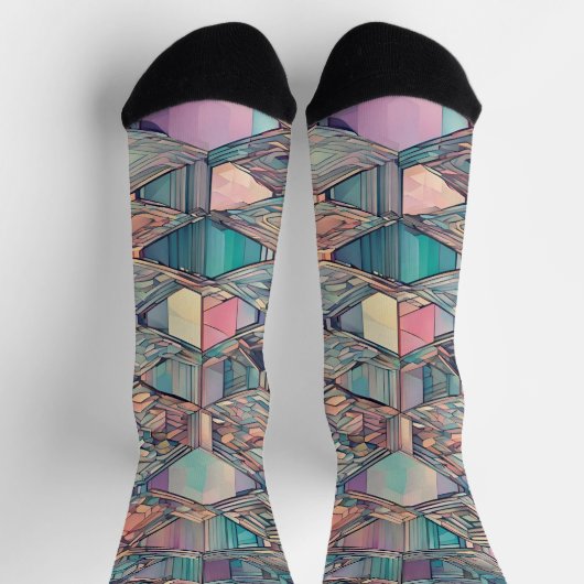 Geometrisches Prismenmuster Socken (Oben)