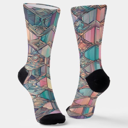 Geometrisches Prismenmuster Socken (Gewinkelt)