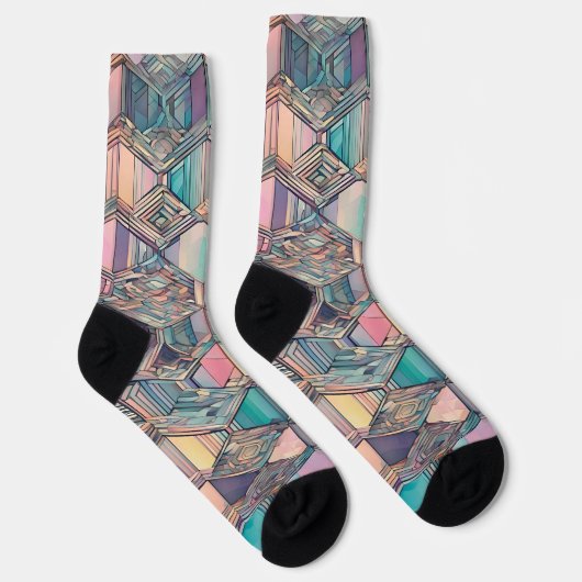 Geometrisches Prismenmuster Socken (Rechts)