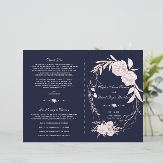 Geometrisches Programm für elegante Rose Gold Whit (Stehend Vorderseite)