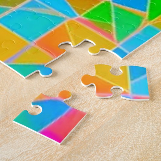 Geometrisches Puzzle mit hellen Farben für alle Al (Seite)