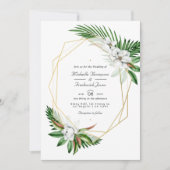 Geometrisches QR-UAWG für tropische Grünpflanzen Einladung (Vorderseite)