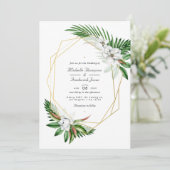 Geometrisches QR-UAWG für tropische Grünpflanzen Einladung (Stehend Vorderseite)