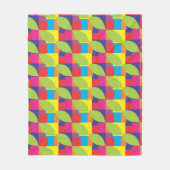 Geometrisches Quadrat Abstraktes Muster Fleecedecke (Vorderseite)