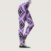 Geometrisches quadratisches Muster Mosaik Schwarz- Leggings (Rechts)
