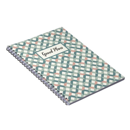 Geometrisches Quilt-Muster-Notebook Notizblock (Rechte Seite)