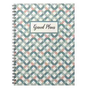 Geometrisches Quilt-Muster-Notebook Notizblock