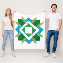 Geometrisches Quilt-Star-Mosaik-Muster Blau Grün F