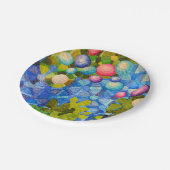 Geometrisches Quiltmuster Pappteller (Schrägansicht)