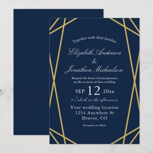 Geometrisches Rahmen Einladung (Vorne/Hinten)