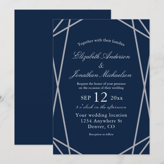 Geometrisches Rahmen Einladung (Vorne/Hinten)