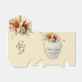 Geometrisches Rahmen mit tropischen Lilien-Hochzei Geschenkschachtel (Ungefaltet)