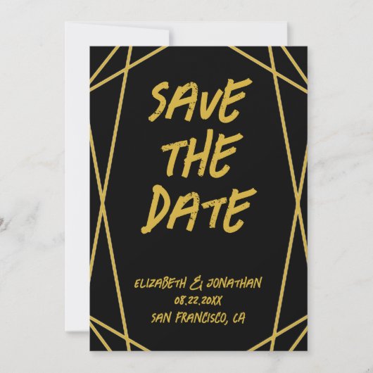 Geometrisches Rahmen Save The Date (Vorderseite)